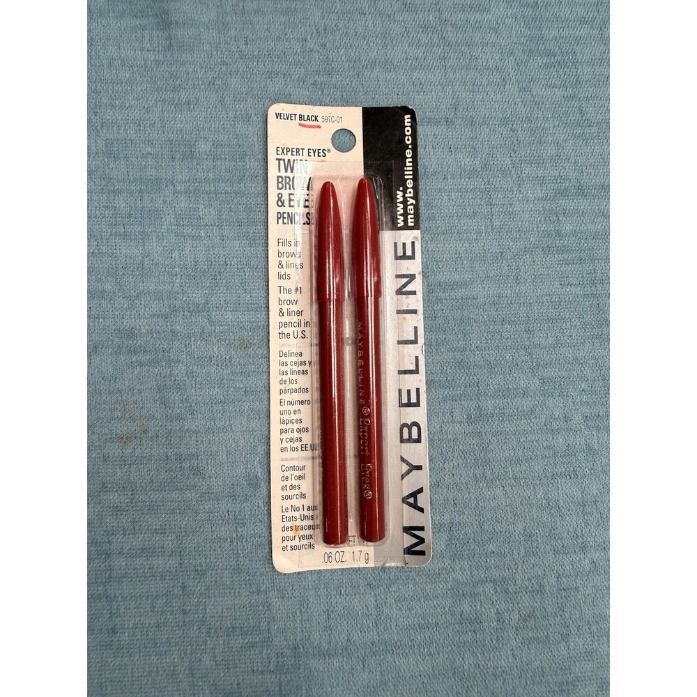 Maybelline Expert Wear Twin Brow & Eye Pencil (Pack of 2) Velvet Black